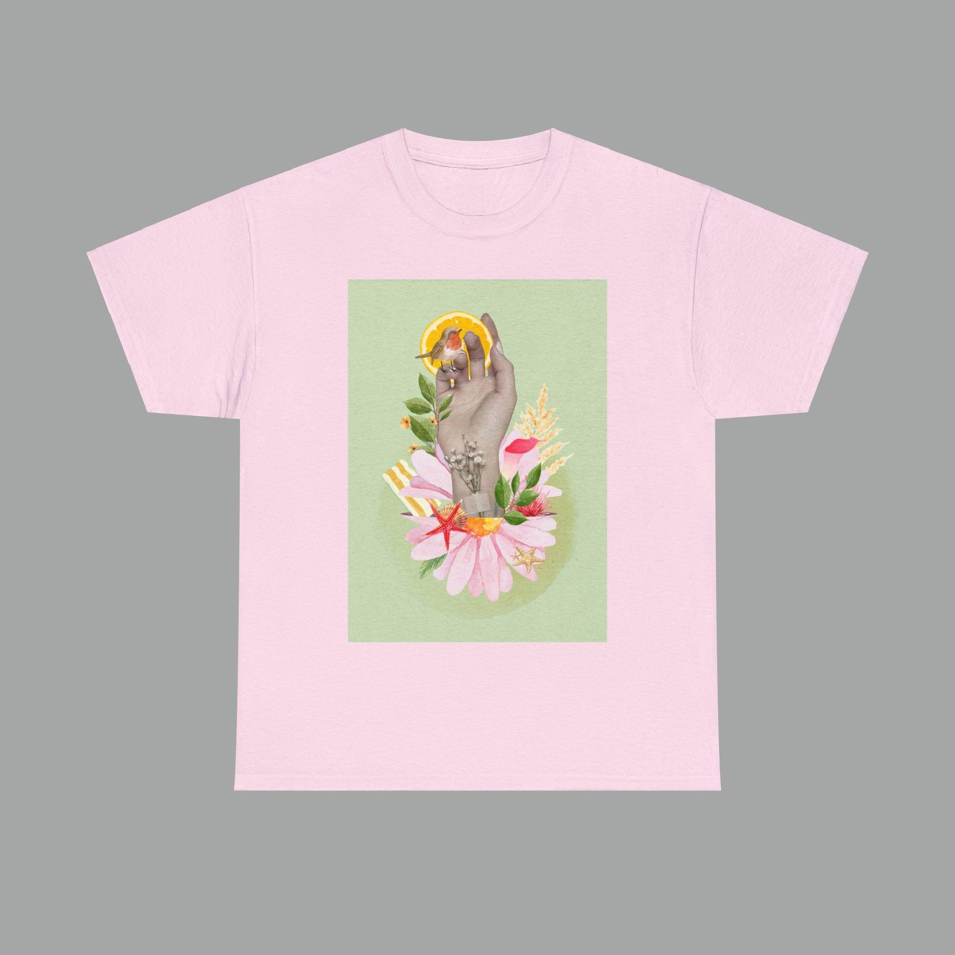 Pink cotton graphic t-shirt
