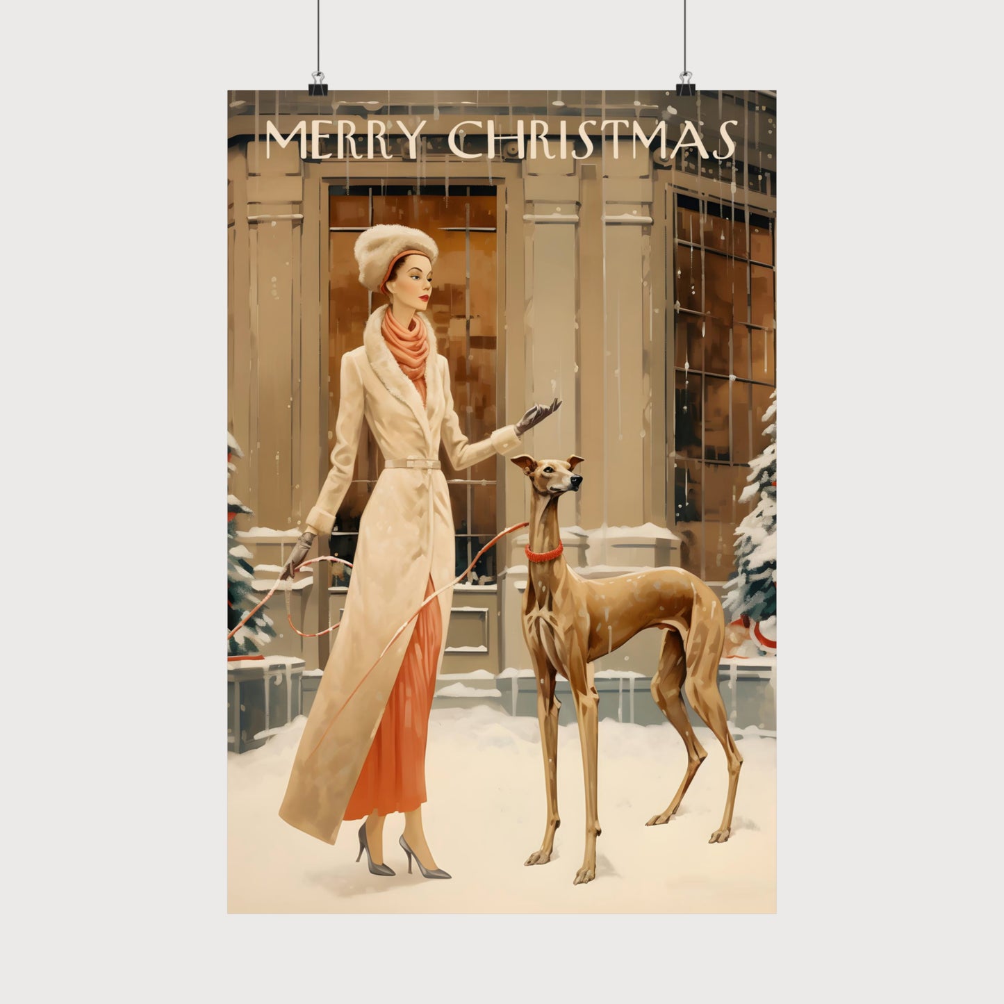 Lady with a dog Vintage Poster