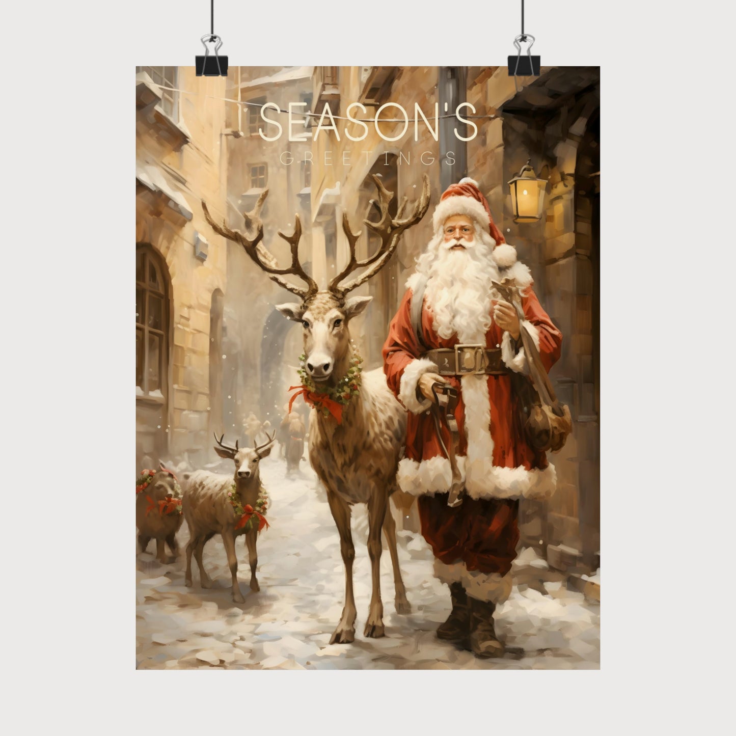 Santa from postcard Vintage Poster